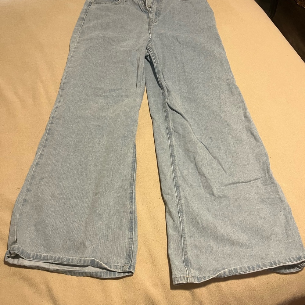 Light Blue Wide-Leg Women Jeans